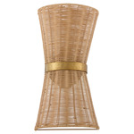 Fairview 2-Light Wall Sconce - Brushed Brass / Natural