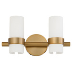 Sojourn Bathroom Vanity Light - Brushed Brass / White