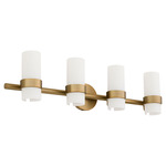 Sojourn Bathroom Vanity Light - Brushed Brass / White