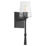 Goodwin Tall Wall Sconce - Matte Black / Clear Hammered