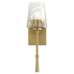 Goodwin Tall Wall Sconce - Aged Brass / Clear Hammered