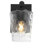 Goodwin Wall Sconce - Matte Black / Clear Hammered