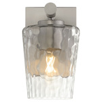 Goodwin Wall Sconce - Satin Nickel / Clear Hammered