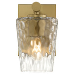 Goodwin Wall Sconce - Aged Brass / Clear Hammered