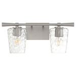 Goodwin Bathroom Vanity Light - Satin Nickel / Clear Hammered