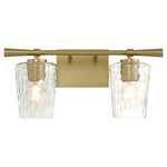 Goodwin Bathroom Vanity Light - Aged Brass / Clear Hammered