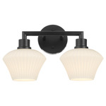 Cassini Bathroom Vanity Light - Matte Black / Satin Opal