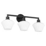 Cassini Bathroom Vanity Light - Matte Black / Satin Opal