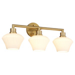 Cassini Bathroom Vanity Light - Aged Brass / Satin Opal
