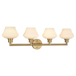 Cassini Bathroom Vanity Light - Aged Brass / Satin Opal