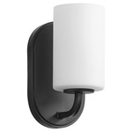 Rutherford Wall Sconce - Matte Black / Satin Opal