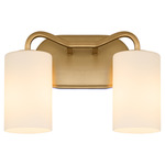 Rutherford Bathroom Vanity Light - Brushed Brass / Satin Opal