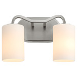 Rutherford Bathroom Vanity Light - Satin Nickel / Satin Opal
