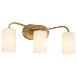 Rutherford Bathroom Vanity Light - Brushed Brass / Satin Opal