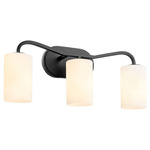 Rutherford Bathroom Vanity Light - Matte Black / Satin Opal