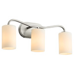 Rutherford Bathroom Vanity Light - Satin Nickel / Satin Opal