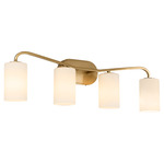 Rutherford Bathroom Vanity Light - Brushed Brass / Satin Opal