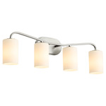 Rutherford Bathroom Vanity Light - Satin Nickel / Satin Opal