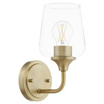 Raymond Wall Sconce - Aged Brass / Clear