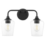 Raymond Bathroom Vanity Light - Matte Black / Clear