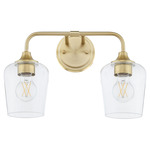 Raymond Bathroom Vanity Light - Aged Brass / Clear