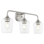 Raymond Bathroom Vanity Light - Satin Nickel / Clear