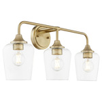 Raymond Bathroom Vanity Light - Aged Brass / Clear