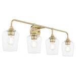 Raymond Bathroom Vanity Light - Aged Brass / Clear