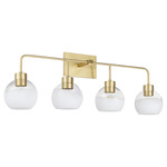 Lacy Bathroom Vanity Light - Aged Brass / White