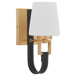 Hidalgo Wall Sconce - Aged Brass / White