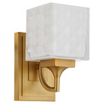 Diamonte Wall Sconce - Brushed Brass / White