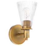 Lawton Wall Sconce - Brushed Brass / Clear