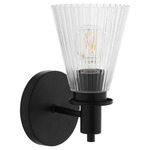 Lawton Wall Sconce - Matte Black / Clear
