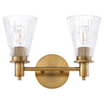Lawton Bathroom Vanity Light - Brushed Brass / Clear