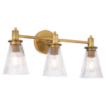 Lawton Bathroom Vanity Light - Brushed Brass / Clear