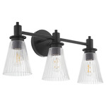 Lawton Bathroom Vanity Light - Matte Black / Clear