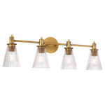 Lawton Bathroom Vanity Light - Brushed Brass / Clear