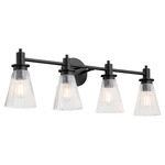 Lawton Bathroom Vanity Light - Matte Black / Clear