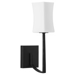 Ayala 1-Light Wall Mount - Matte Black / Satin Opal