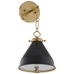 Bonnel Wall Sconce - Aged Brass / Matte Black / White