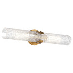 Meriam Double Wall Sconce - Brushed Brass / Clear