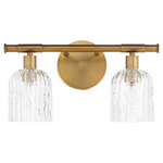 Meriam Bathroom Vanity Light - Brushed Brass / Clear
