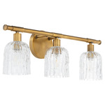 Meriam Bathroom Vanity Light - Brushed Brass / Clear