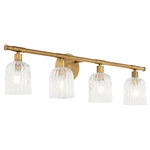 Meriam Bathroom Vanity Light - Brushed Brass / Clear