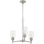 Wallinger Chandelier - Satin Nickel / Clear