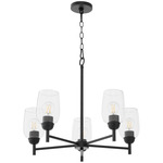 Wallinger Chandelier - Matte Black / Clear