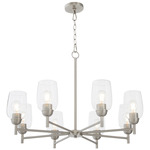 Wallinger Chandelier - Satin Nickel / Clear