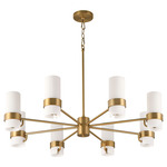 Sojourn Chandelier - Brushed Brass / White