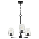 Goodwin Chandelier - Matte Black / Clear Hammered