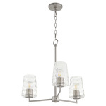 Goodwin Chandelier - Satin Nickel / Clear Hammered